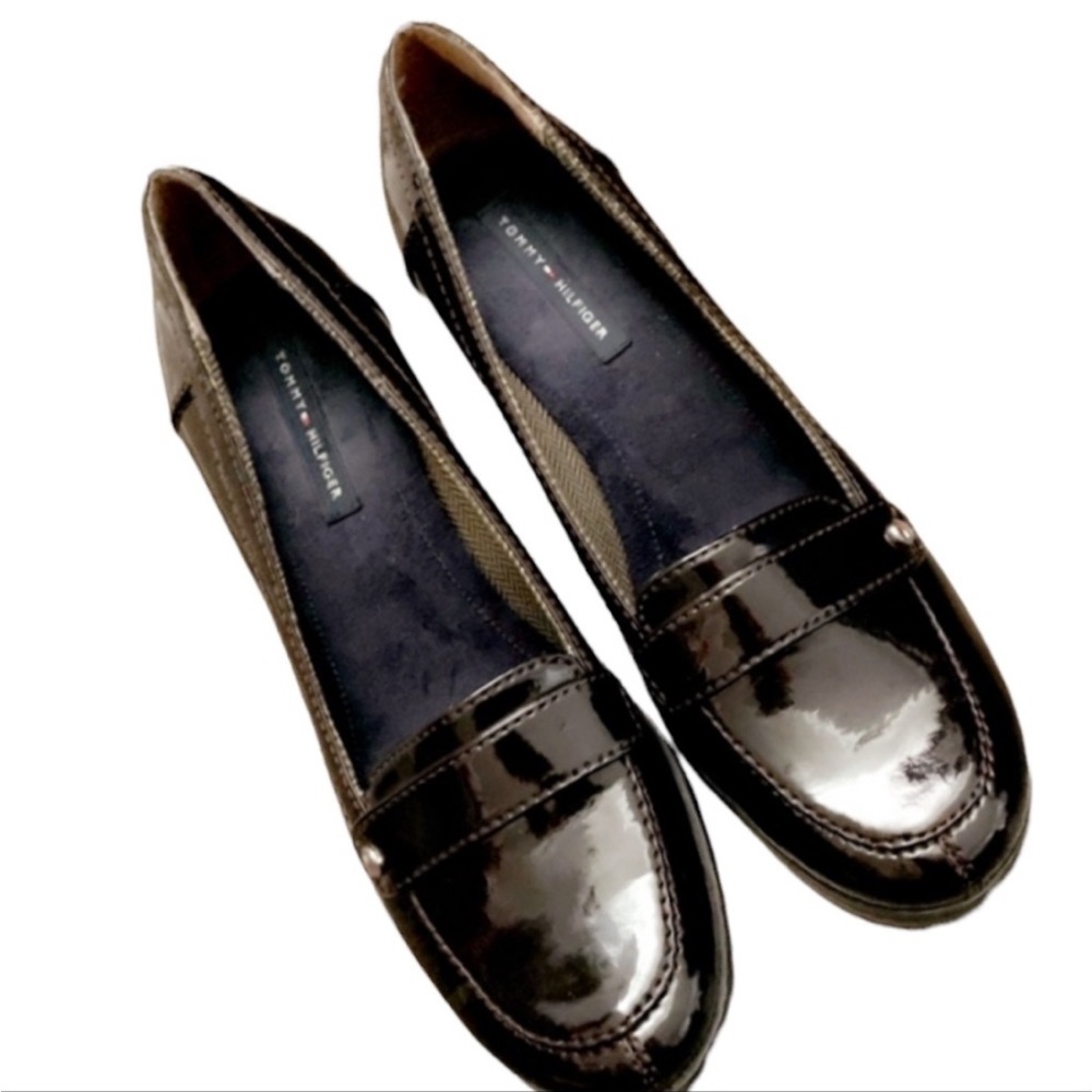 Tommy Hilfiger Patent Leather chocolate brown Shoes